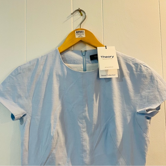 Theory Dolman short sleeve mini dress size 0 blue nwt $346 - Picture 8 of 9